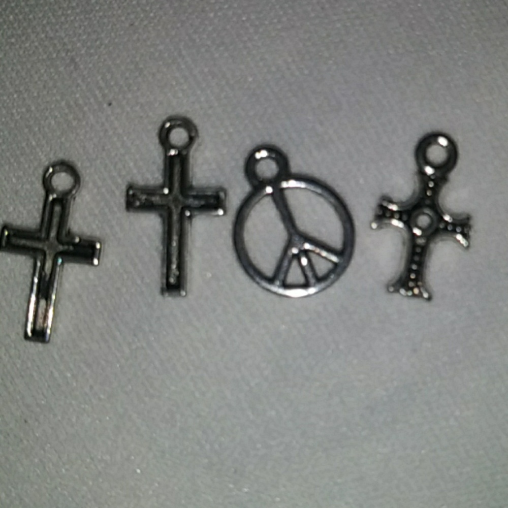 Misc. Charms charm bracelet, cross, peace sign